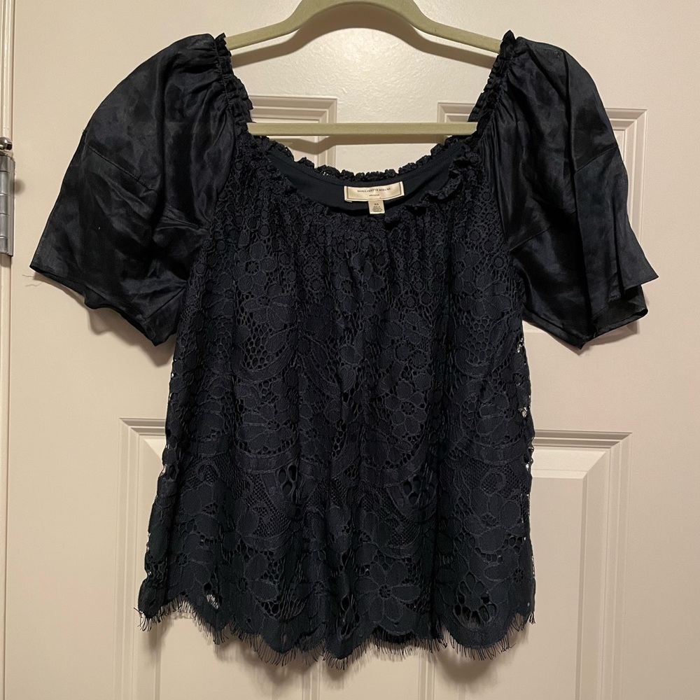 Moulinette Soeurs  Navy Lace Blouse XS